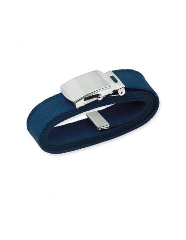 CEINTURE 1.20M TRESSE MARINE BOUCLE ARGENT 
