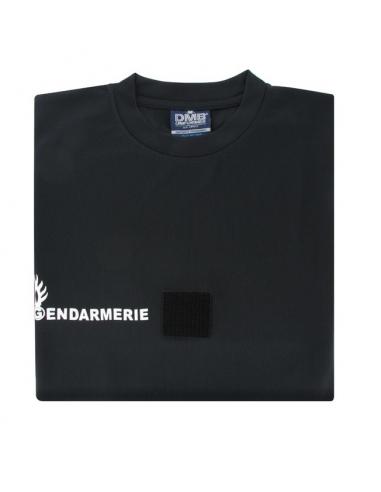 T-SHIRT GD RESPIRANT NOIR SERIGRAPHIE BLANCHE MC