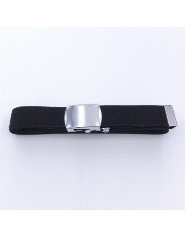 CEINTURE NOIRE BOUCLE ARGENT
